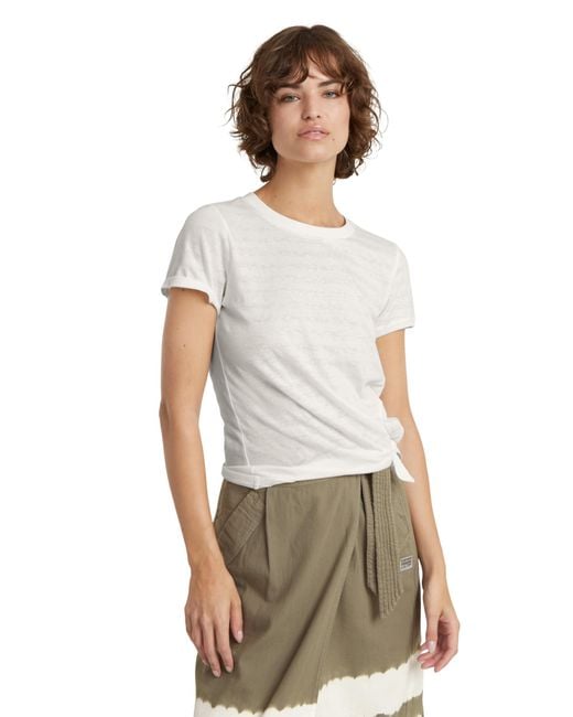 Regular Knotted R T Wmn Camiseta G-Star RAW de color White