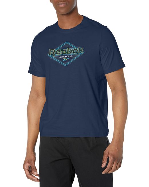 Reebok Blue Graphic Tee T-shirt for men