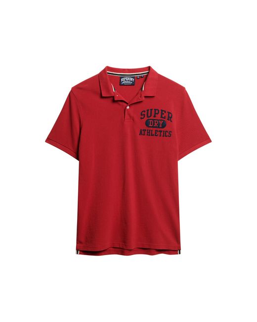 Superdry Red Applique Classic Fit Polo T-shirt for men
