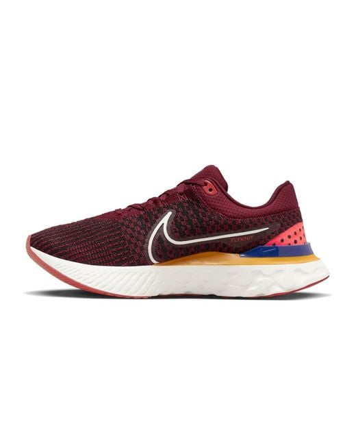 Nike Red React Infinity Run Flyknit 3 Running Trainers Sneakers Shoes Dh5392 for men