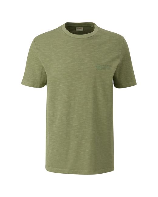 S.oliver 2151423 T-Shirt mit Label Print in Green für Herren