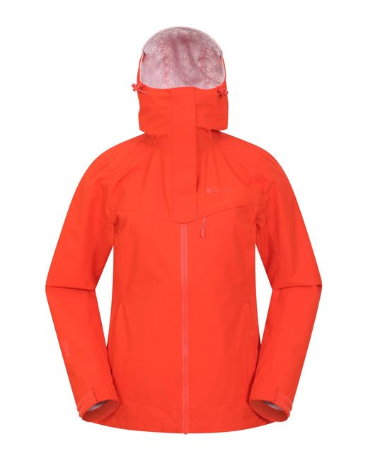 Mountain Warehouse Red Breathable Ladies 2 In 1 Coat With Waterproof Zips & Taped Seams - Spring Wet