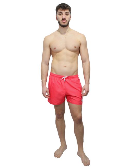 Emporio Armani Essential Boxer Swim Trunks in Red für Herren