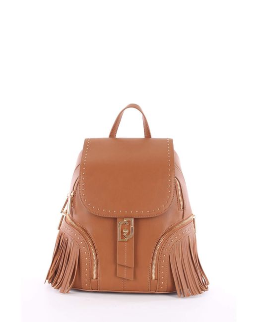 Zaino Liu-Jo backpack M con pattina in ecopelle cervo con frange donna  B21LJ03 di Liu Jo in Marrone | Lyst