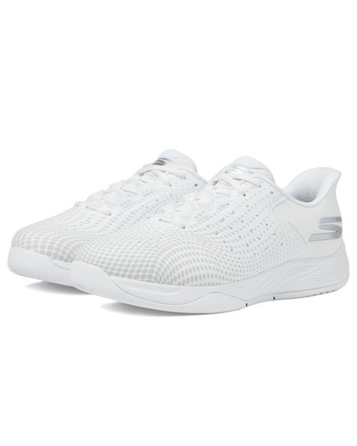 Skechers White Pickleball Slip-Ins Relaxed Fit: Viper Court Reload Shoes 7.5 B