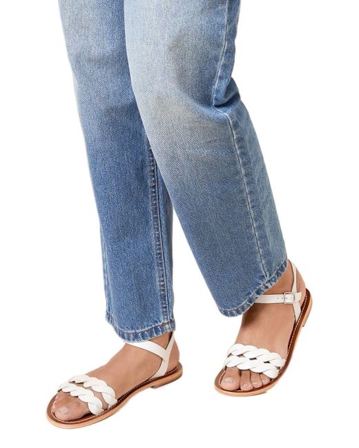 Dorothy Perkins Blue Isobel Leather Twist Flat Sandals