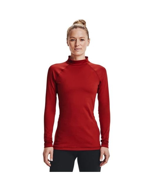 Under Armour Coldgear Authentics Mock Neck in Red