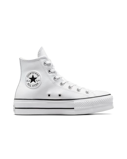 Scarpe Chuck Taylor all Star Move Platform Leather Tg 37 cod A04295C di Converse in White