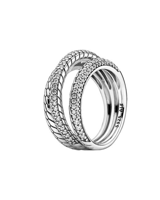 PANDORA Ring Icon Sterling Silber mit Zirkonia Größe: 54 in Mettallic -  Sparen Sie 16% - Lyst