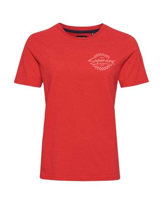 Superdry Red Vintage Downtown Script Tee Businesshemd,