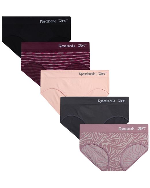 Reebok Purple 5 Pack Stretch Performance Seamless Underwear With Relaxed Tagless