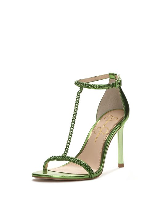 Jessica Simpson Qiven T-strap High Heel Heeled Sandal in Green | Lyst