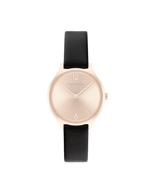 Calvin Klein Analogue Quartz Watch For Women With Black Leather Strap - 25200060