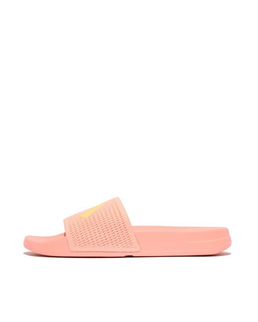 Fitflop Pink Iqushion Arrow Knit Slides Sandal