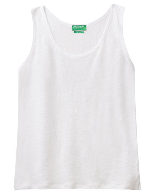 Benetton White Tank Top 3kgqe8398 Undershirt