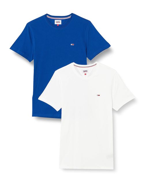 T-shirt Uomo iche Corte Confezione da 2 Slim Jersey Slim Fit di Tommy Hilfiger in Blue da Uomo