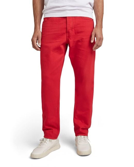 Jeans Triple A Straight di G-Star RAW in Red da Uomo