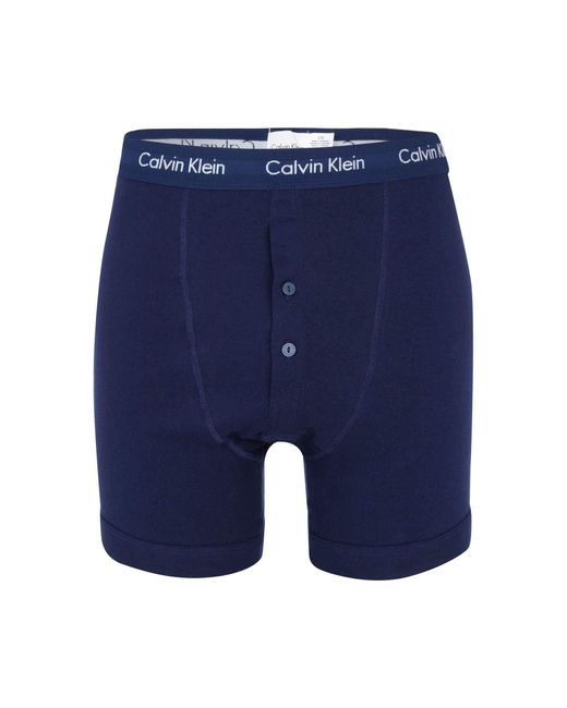 Calvin Klein Basics Boxershorts mit Knopfleiste vorne in Blau für Herren -  Sparen Sie 6% - Lyst