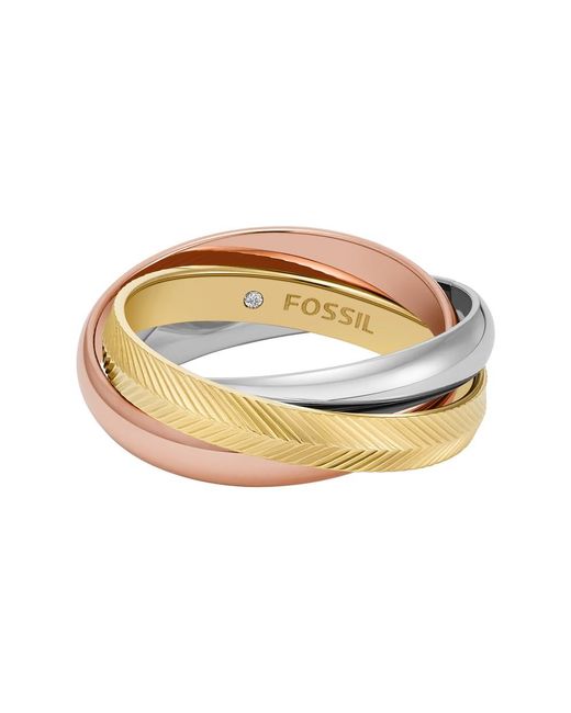 Fossil Metallic Harlow Multicolor Stainless Steel Ring