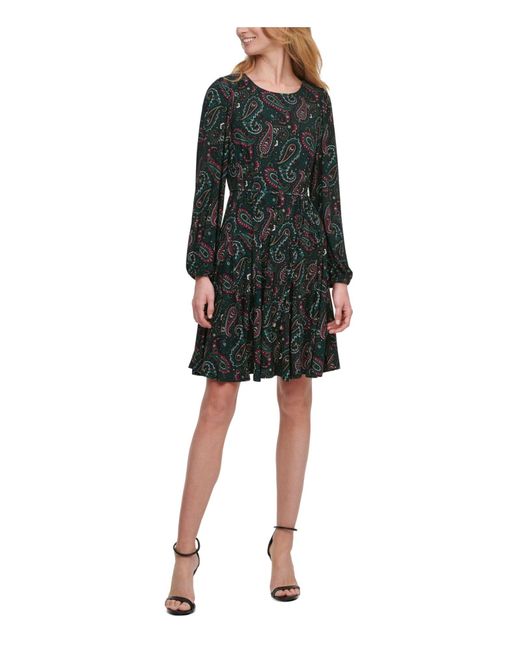 Tommy hilfiger black dress with hotsell lace sleeves