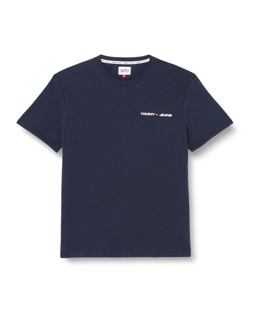 Tommy Hilfiger Blue Short-sleeve T-shirt Linear Chest Crew Neck for men