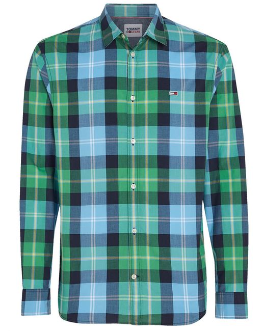 Tommy Hilfiger Green Tjm Clsc Essential Check Casual Shirt for men