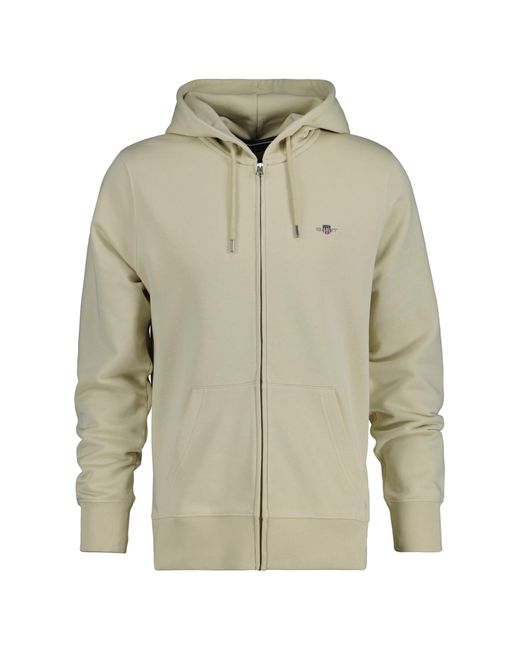 Reg Shield-Felpa con Cappuccio e Zip Intera di Gant in Green da Uomo