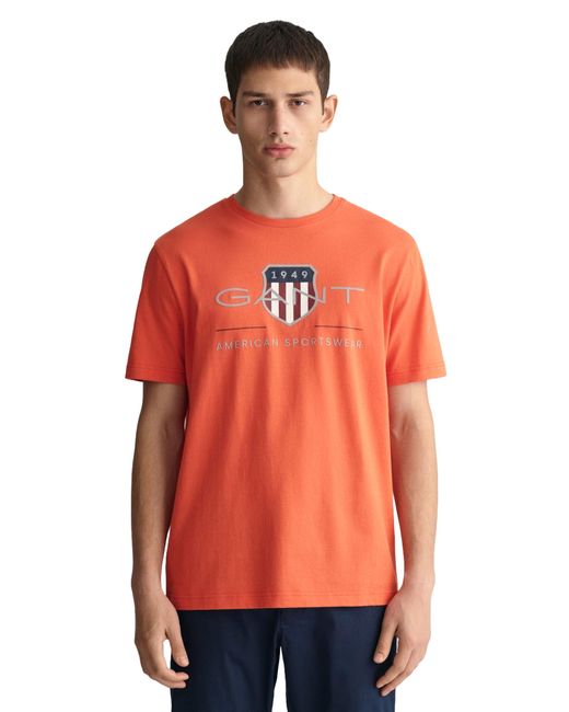 Gant Orange Reg Archive Shield Ss T-shirt for men