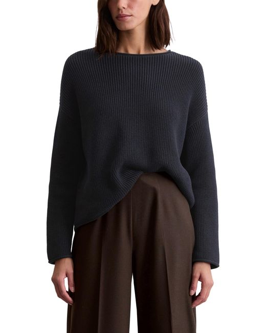 Marc O' Polo Black Marc OߴPolo Strickpullover mit U-Boot-Ausschnitt Oversize Fit