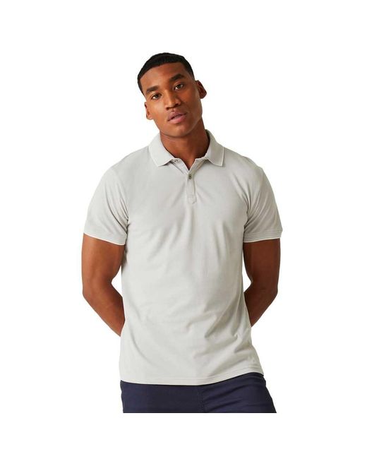 Regatta Gray S Tadeo Coolweave Cotton Short Sleeve Polo Shirt for men