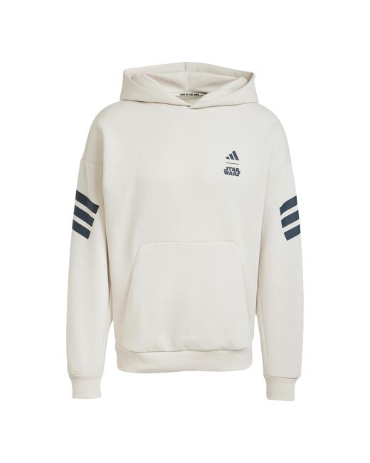 Adidas Gray X Star Wars The Dalorian Hoodie Back Graphic Sweatshirts for men