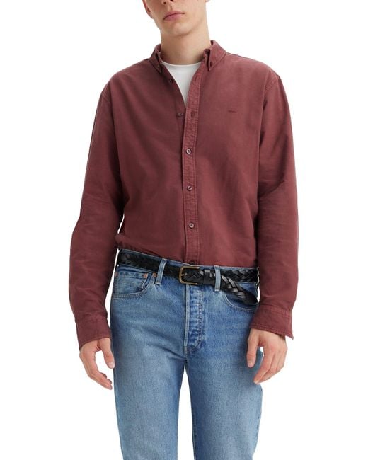 Levi's Red Authentic Button for men