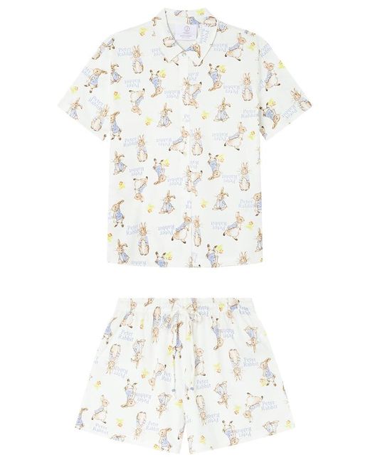 Short Pyjama MULTILICENSE Nostalgia Petter Rabbit Pijamas Women'secret de color White