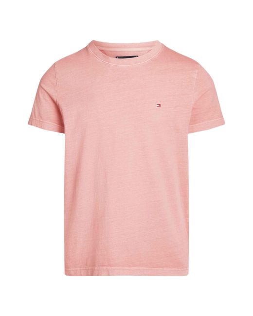 Tommy Hilfiger Pink Garment DYE Chest Flag Tee Neutral - XL