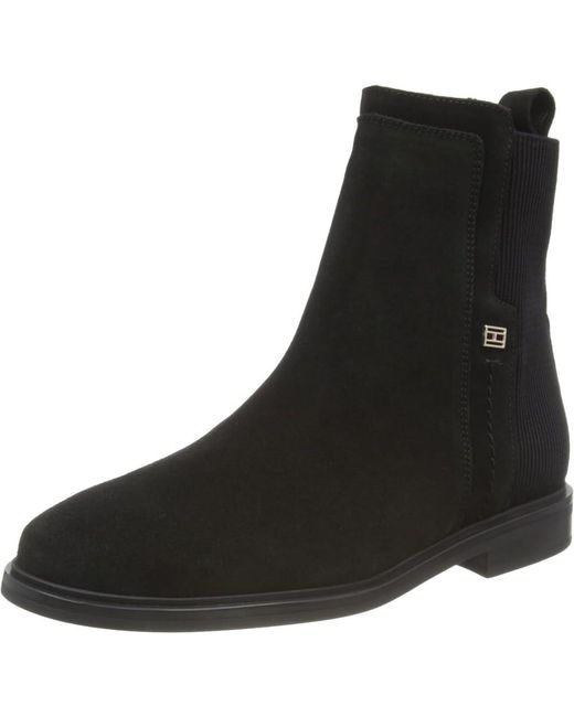 Tommy Hilfiger Black Low Boot Essentials Suede