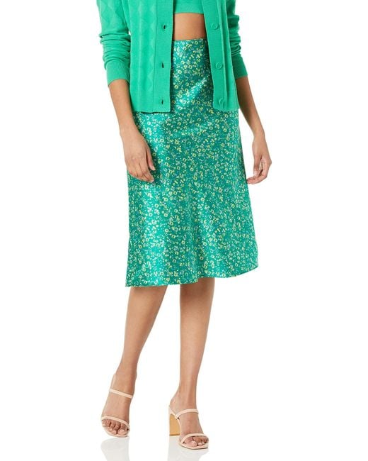 Maya Falda con efecto seda para Mujer The Drop de color Green