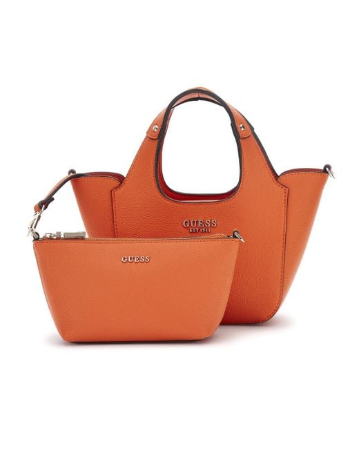 Guess Orange Calista Mini Tote