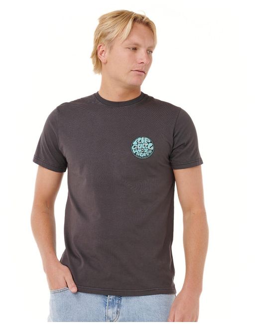 Rip Curl Gray Graphic Short Sleeve Crew Neck T-shirt for men