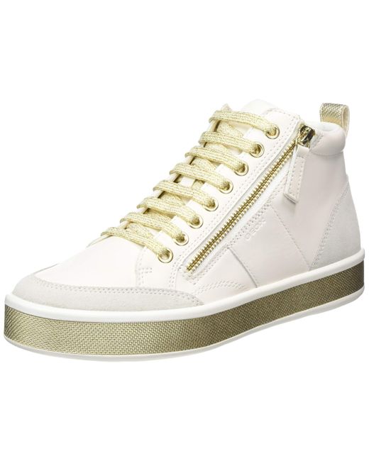 Geox Suede D Leelu' G Hi-top Trainers in White (Black) - Save 65% - Lyst