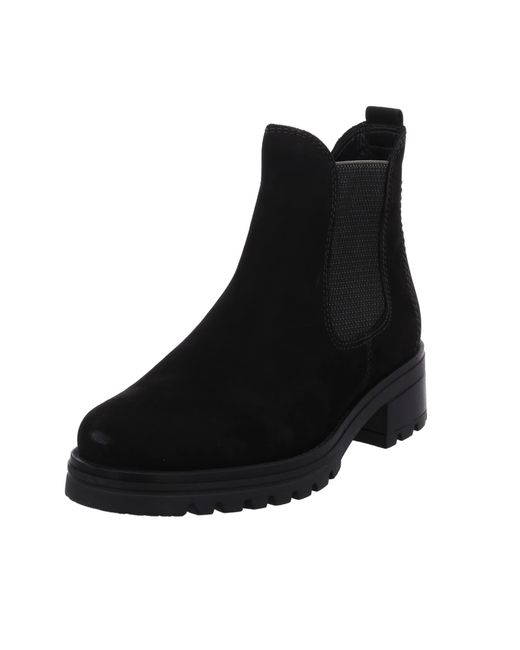 Gabor Black Chelsea-Boots Leder-/Textilkombination uni chelsea-boots nubuk-leder