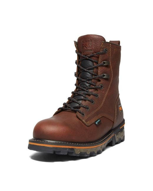 Timberland Brown Boondock 8 Inch Soft Toe Waterproof Industrial Work Boot for men