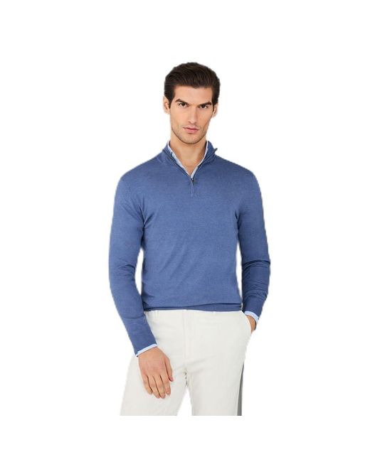 Hackett Blue Gmd Merino Silk Hz Knitwear for men