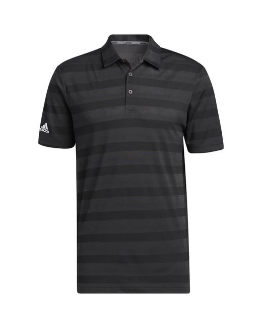 Adidas Black Two Color Stripe Polo Shirt for men