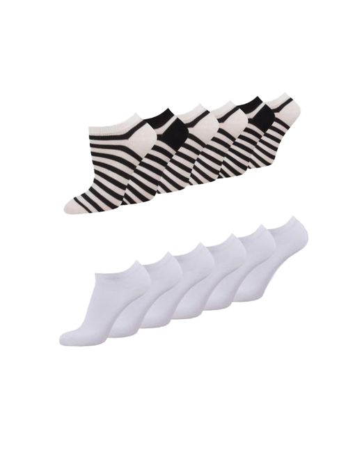 Tom Tailor White Bequeme Socken - Socken für den Alltag und Freizeit black stripes 35-38 - im praktischen 12er