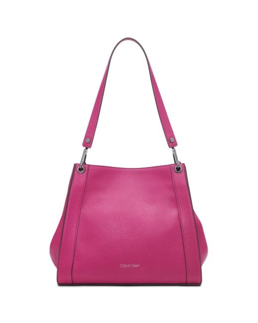 Calvin Klein Pink Reyna Novelty Triple Compartment Shoulder Bag
