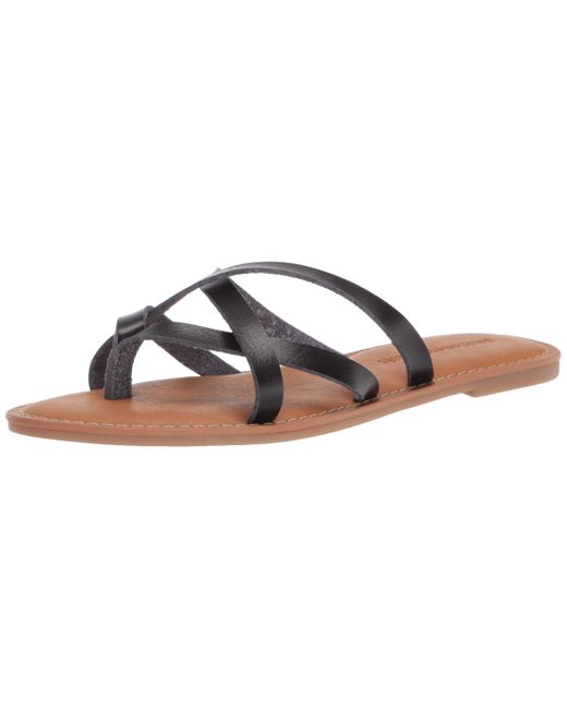 Amazon Essentials Black Strappy Slide Flat Sandal