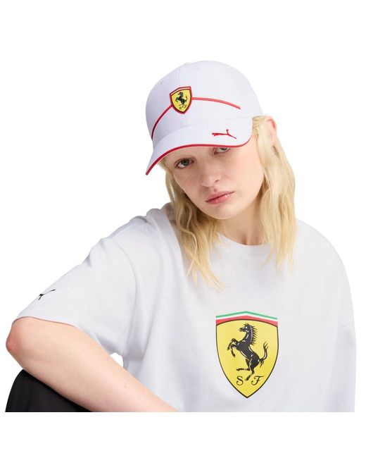 PUMA White Standard Scuderia Ferrari Race Baseball Cap for men