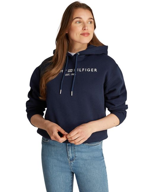 Tommy Hilfiger s Logo Hoodie in Blue Lyst UK