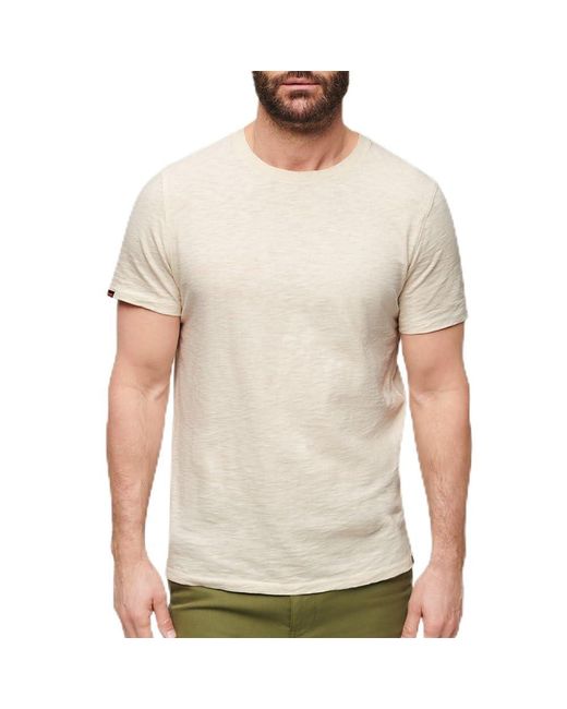 Superdry White Slub Short Sleeve T-shirt S Beige for men