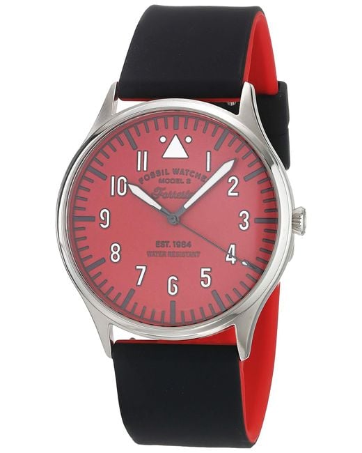 Fossil Fs5616 Silver/red/black One for men